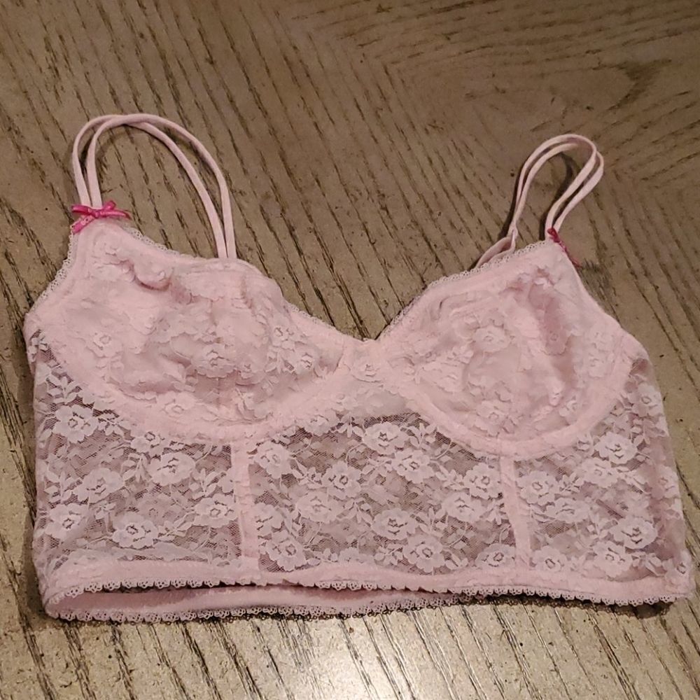 Pink lace bralette size small BCBGeneration